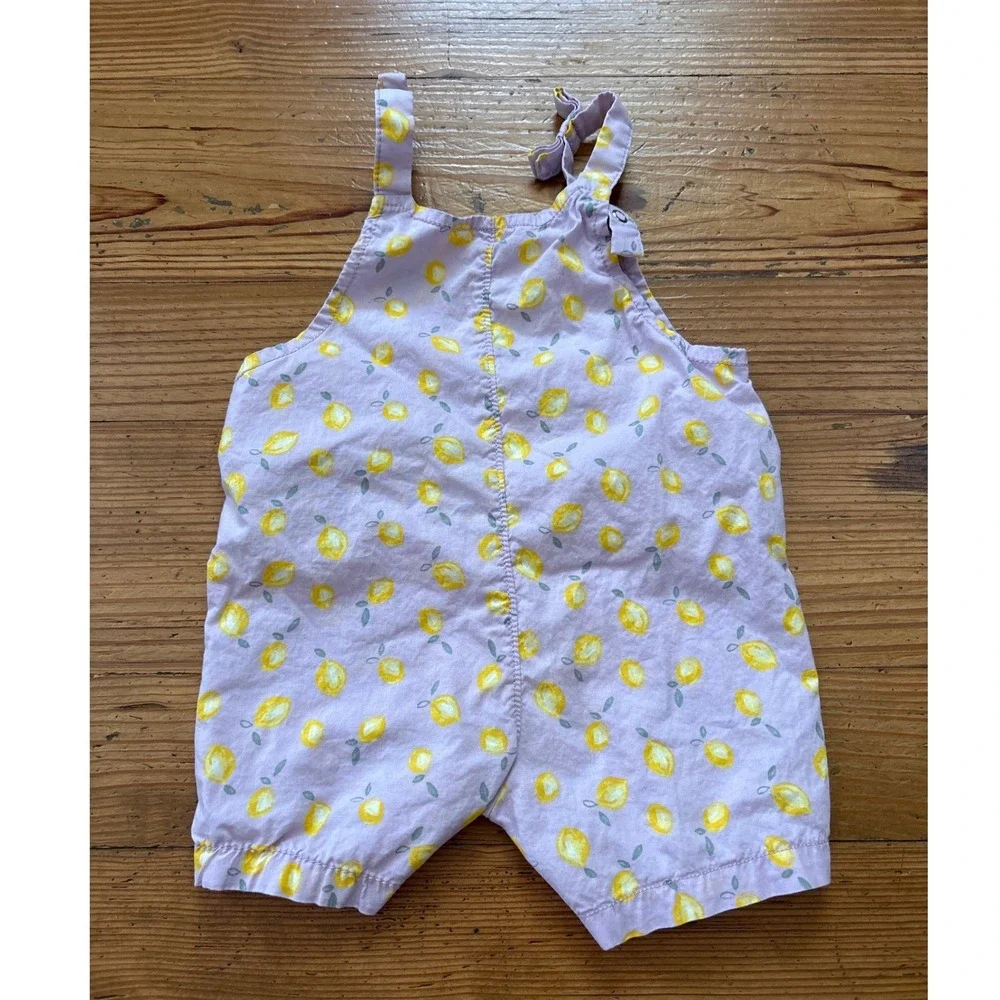 Carter's Just One You Romper Kids Purple Lemon Print Shortall‎ SIZE 12m